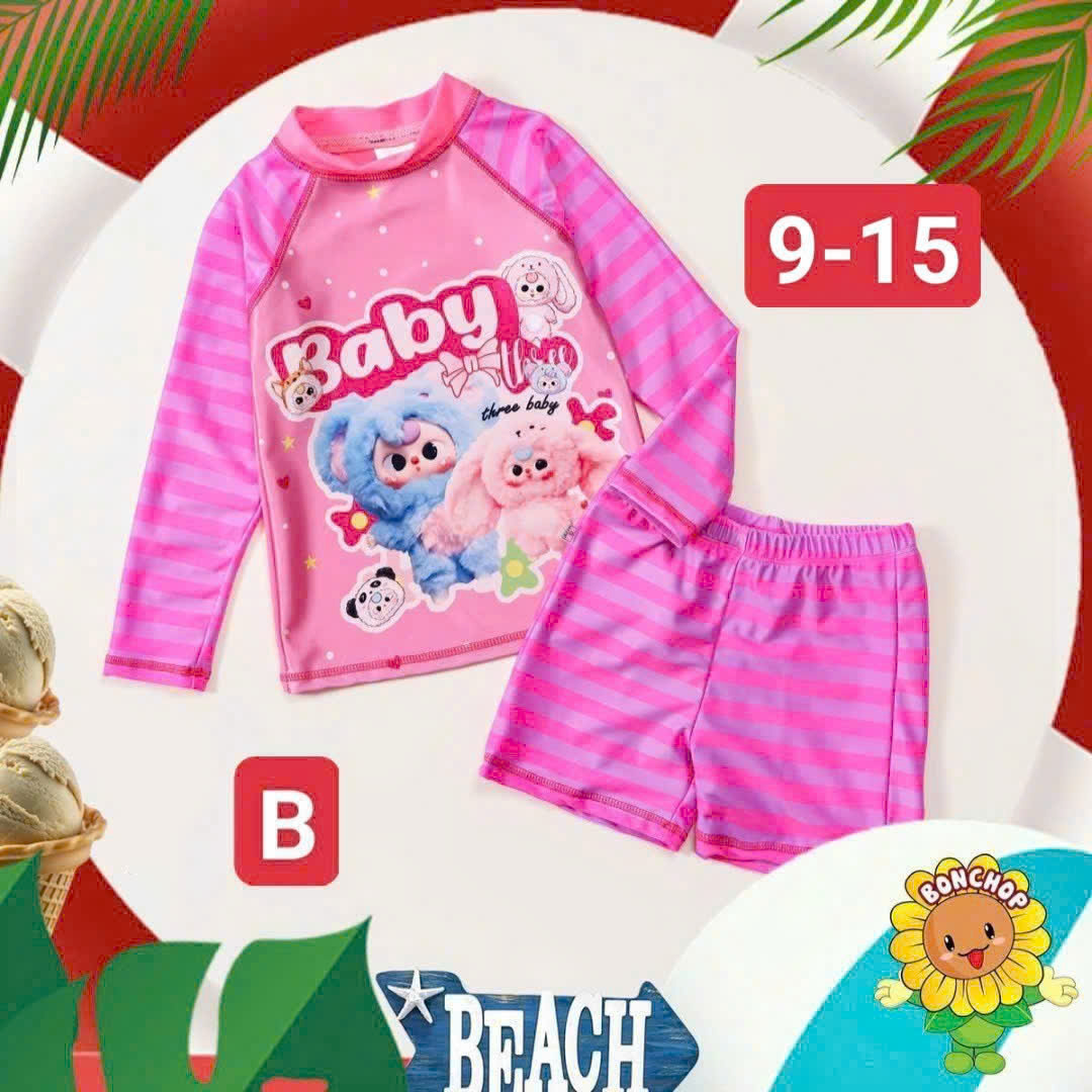 [XẢ HÀNG LẺ SIZE] Bộ đồ bơi cho bé gái pony baby three từ 14-40kg