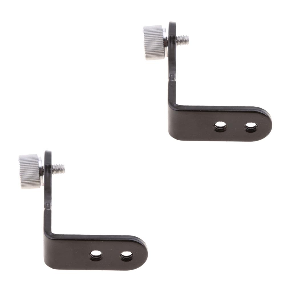 2 Pieces Camera Holder Telescope Tripod Adapter Mount Holder L-shape Fixed Bracket -Black