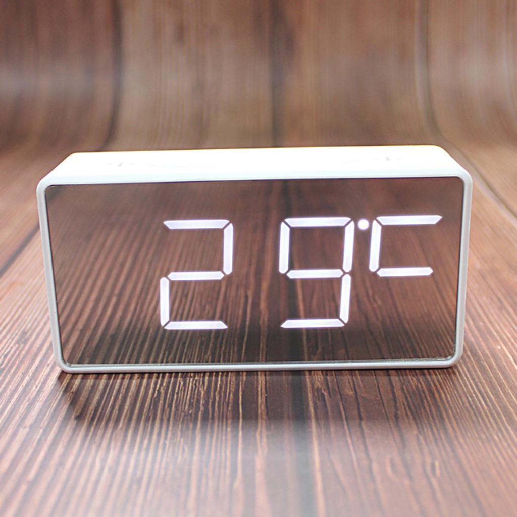 Digital Electric Clocks Student Alarm Clock Mirror Alarm Clock Bedside White