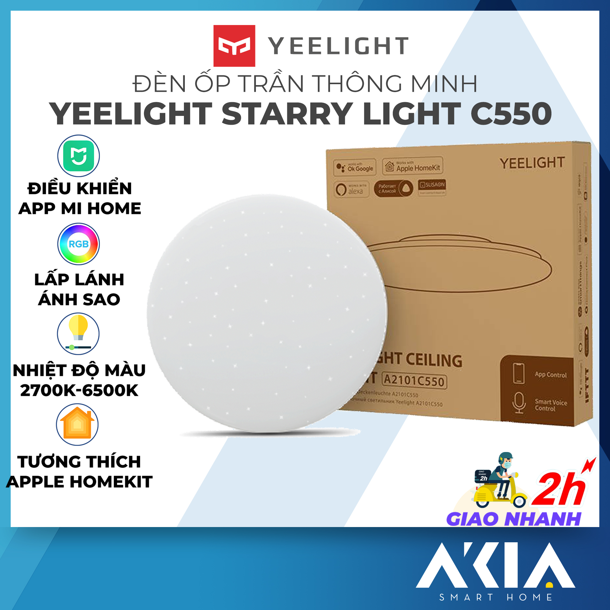 Đèn trần thông minh Yeelight 450C / 550C Starry phiên bản ánh sao - Hỗ trợ Homekit - Điều khiển bằng app