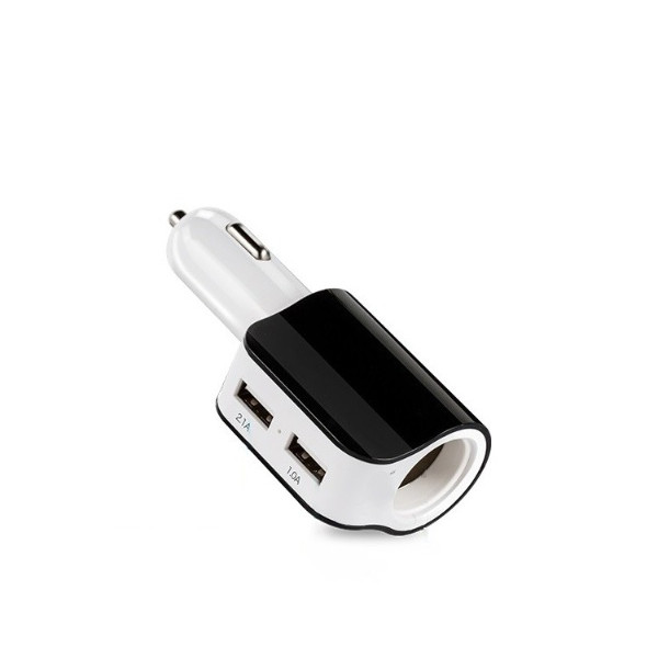 Tẩu sạc nhanh đa năng trên ô tô tích hợp 2 cổng USB tự chỉnh dòng điện AA68 ( Tặng kèm 03 nút kẹp cao su giữ dây điện cố định ngẫu nhiên )