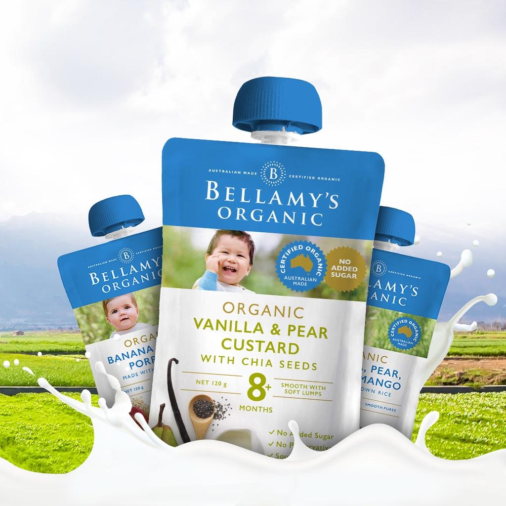 Hỗn Hợp Kem Sữa Lê và Hạt Chia với Chiết Xuất Vanilla Hữu Cơ Bellamy's Organic