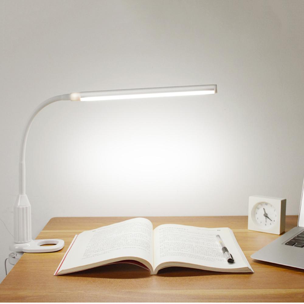 5W 24 LEDs Eye Protection Clamp Clip Light Table Lamp Stepless Dimmable Bendable USB Powered Touch Sensor Control