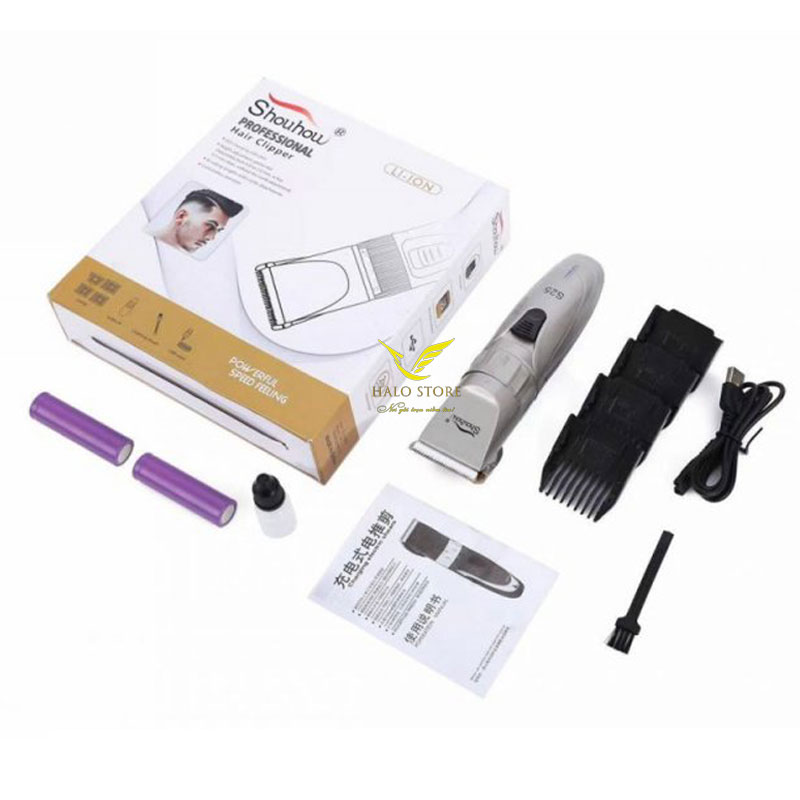 Tông Đơ Cắt Tóc Shouhow S25 Công Suất 3W Có Pin Sơ Cua 1500 mAh Tiện Lợi - Máy Cắt Tóc Có 2 Chế Độ Cắt TẶNG Bộ Kéo Cắt Tóc Gia Đình Cho Bé + Lươc Đánh Rối