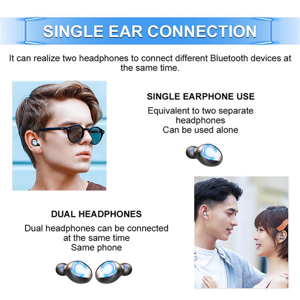 3500mAh Bluetooth 5.0 Headphones Sweat Proof With Mic IPX7 9D Bass