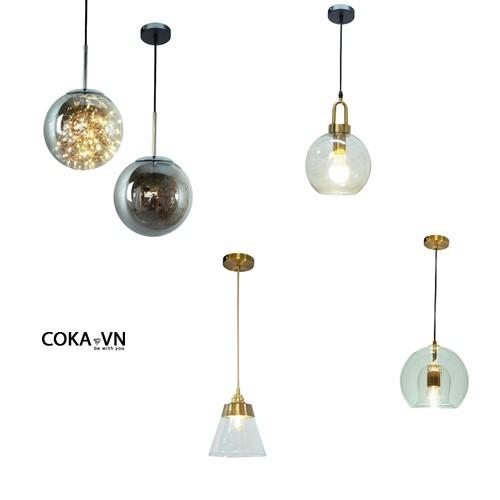 Đèn thả thủy tinh-đèn thả trang trí phòng khách-phòng ăn-quầy bar-TT29-TT40-TT34T1-TT30 chóa thủy tinh thân hợp kim