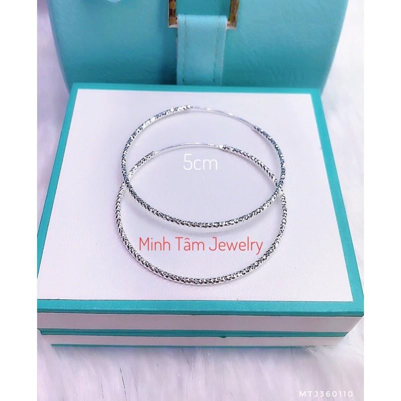 Khuyên tai vòng tàu bạc Minh Tâm Jewelry, Bông tai vòng tàu size đại bạc ta