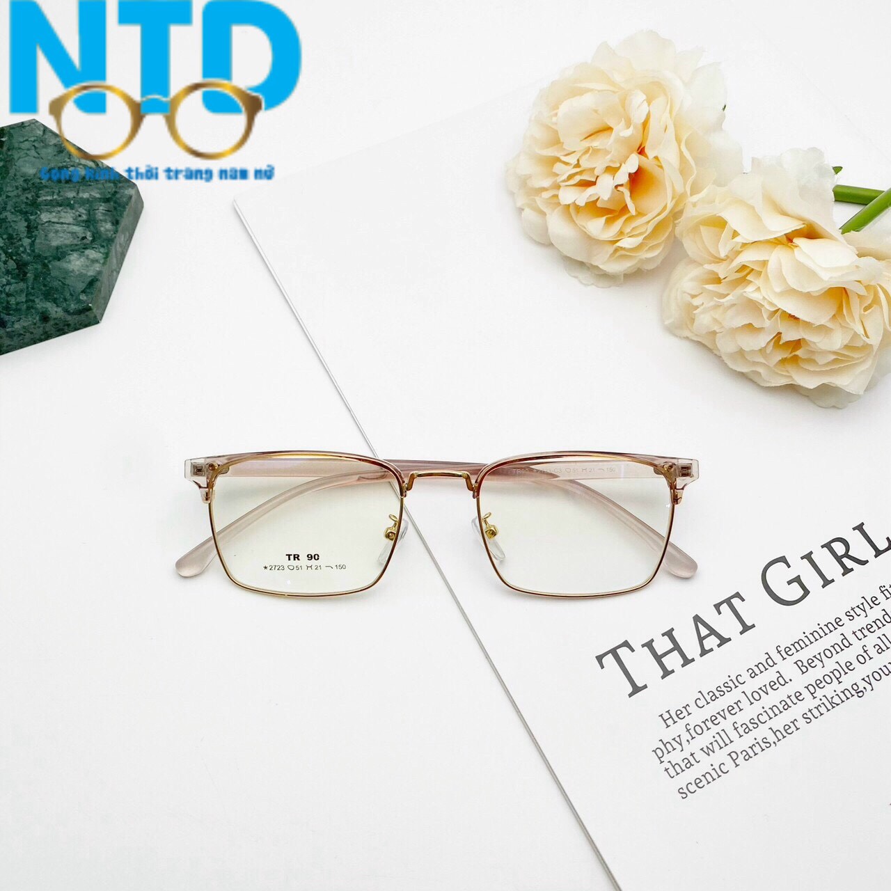 Kính Râm, Kính Mát Nam Nữ Mắt mắt vuông NTD Thanh Mảnh Hàn Quốc