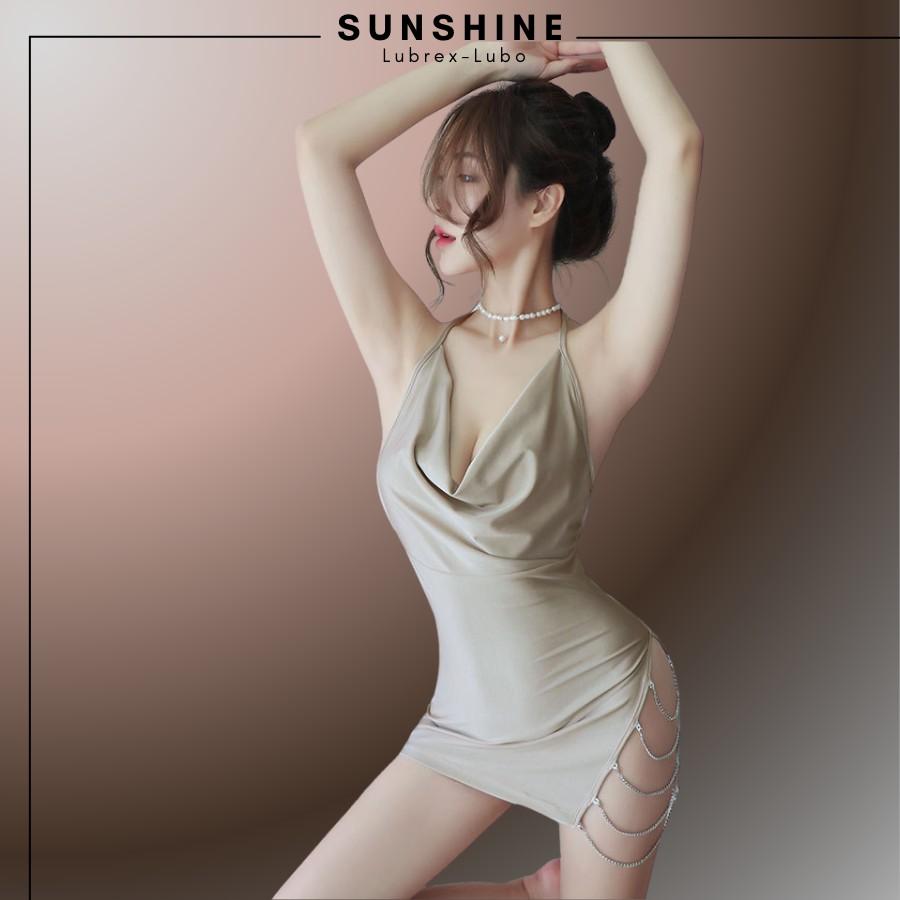 Đầm ngủ sexy cao cấp phối dây Váy ngủ 2 dây sexy dành cho nữ Sunshine Lubrexlubo -XICH1311