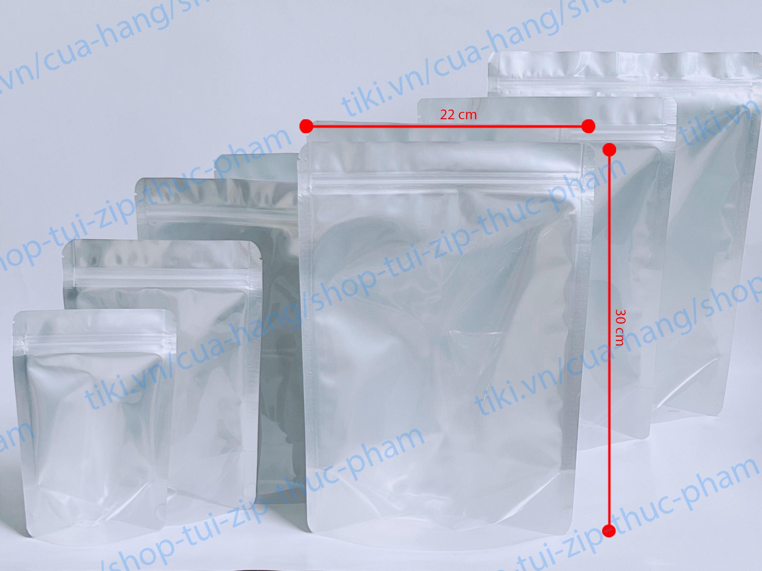 100gram Túi Zip Bạc - Túi Zip bạc 1 mặt trong Đáy Đứng Đựng Thực Phẩm - Túi đựng bánh mứt