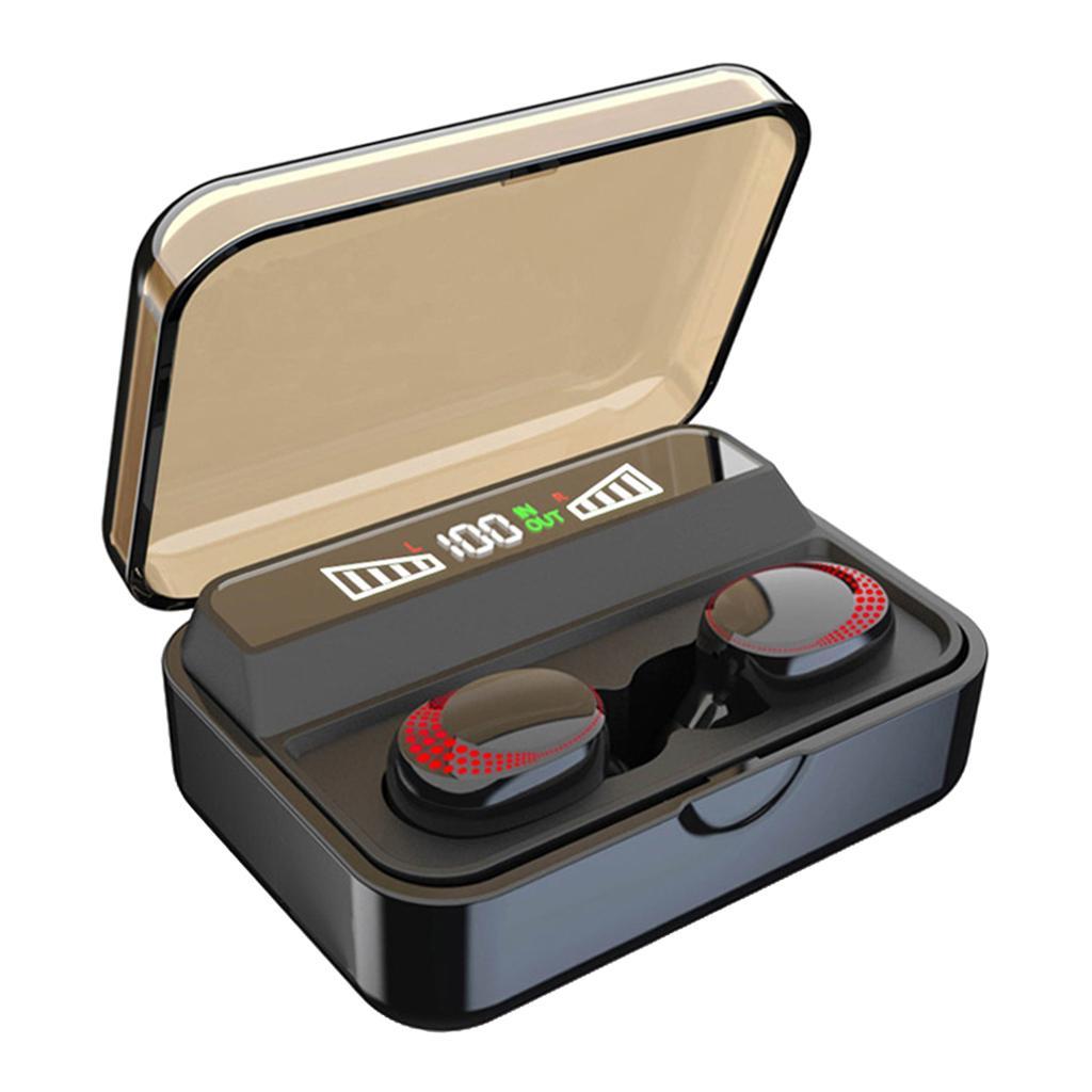 Stylish Wireless Earbuds with Charging Box for Sports Flashing Light Black