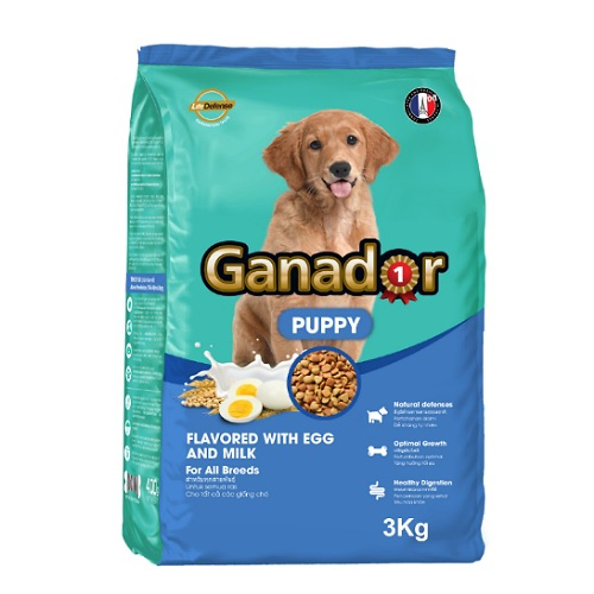 Thức Ăn Hạt Cho Chó Con Vị Trứng Và Sữa GANADOR Puppy Egg & Milk Gói 3Kg - YonaPetshop