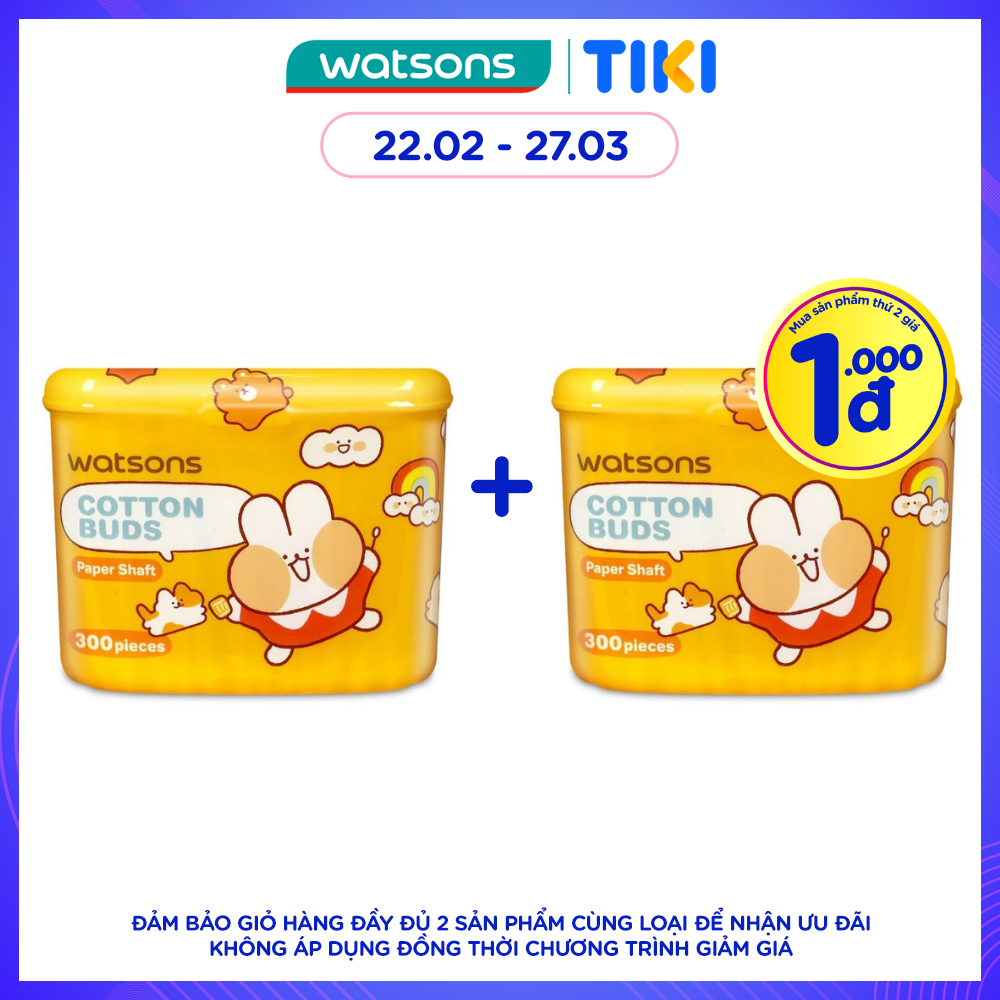 Bông Tăm Watsons Paper Shalf Cotton Buds 300s. (Dalgona)