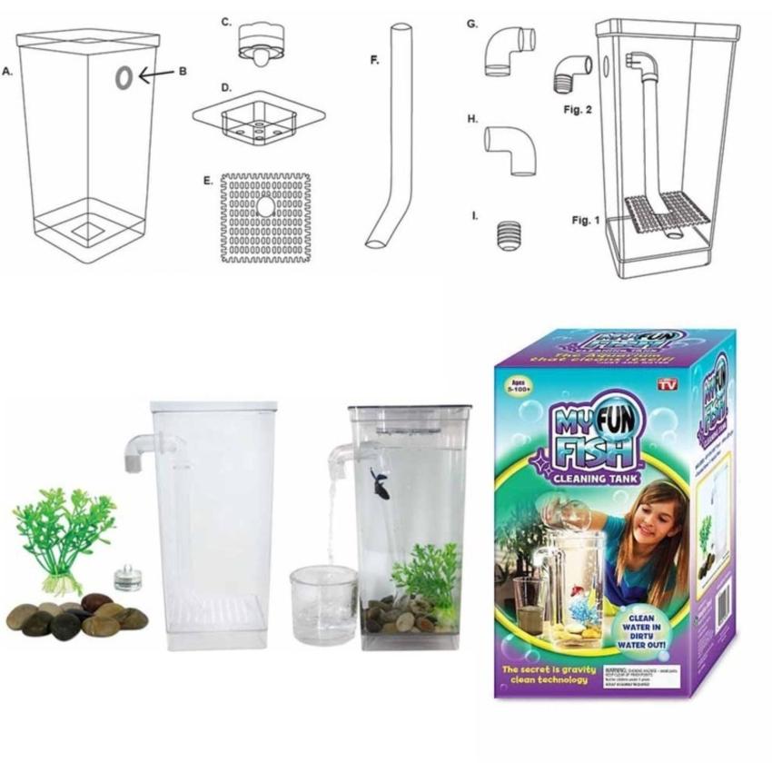 Bể Cá Mini Có Vòi Tự Làm Sạch Kèm Đèn LED - My Fun Fish