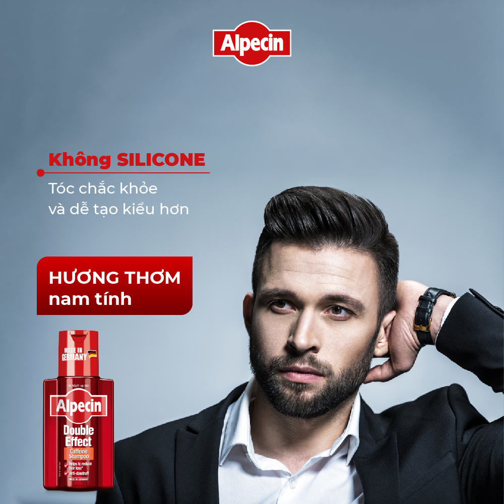 Dầu gội Caffeine Alpecin Double Effect 200ml, ngăn rụng tóc và giảm gàu hiệu quả, cho nam