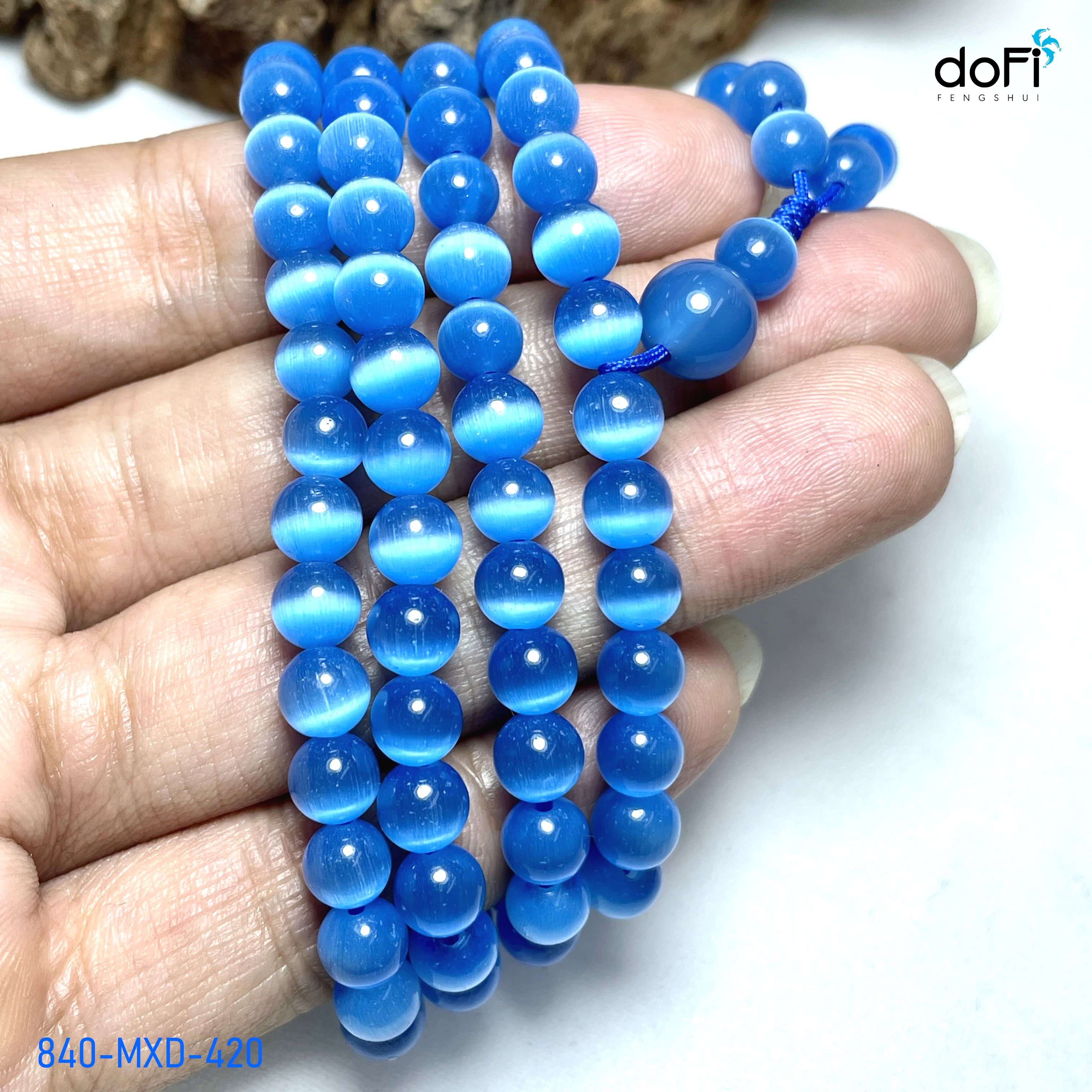 TRÀNG HẠT ĐÁ MẮT MÈO XANH DƯƠNG 6LI