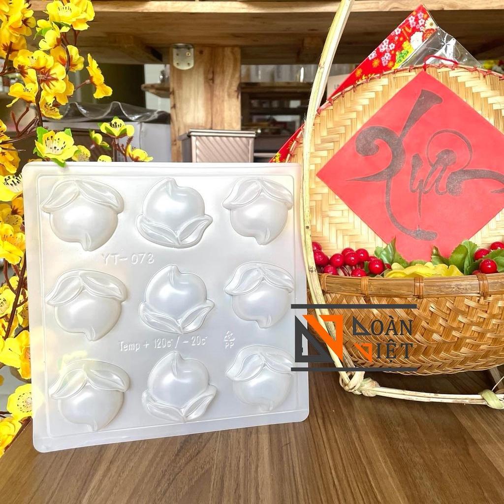 Khuôn NHẤN XÔI, RAU CÂU, BÁNH TỔ , Khuôn XÔI Hình TRÁI ĐÀO sắc nét 3D - Trang trí mâm cúng cuối năm, đưa ÔNG CÔNG, ÔNG T