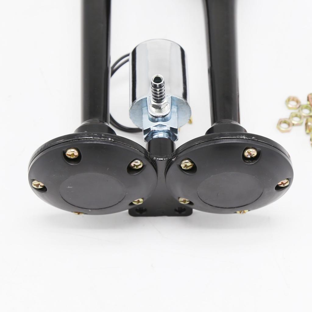 150dB Dual Trumpet LOUD Train Air Four  Kit 12V-24V Electric Solenoid