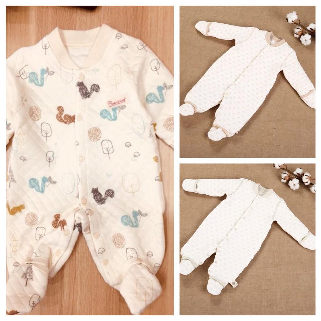 Body trần bông liền bao tay, bao chân 100% cotton hữu cơ Mommy's care