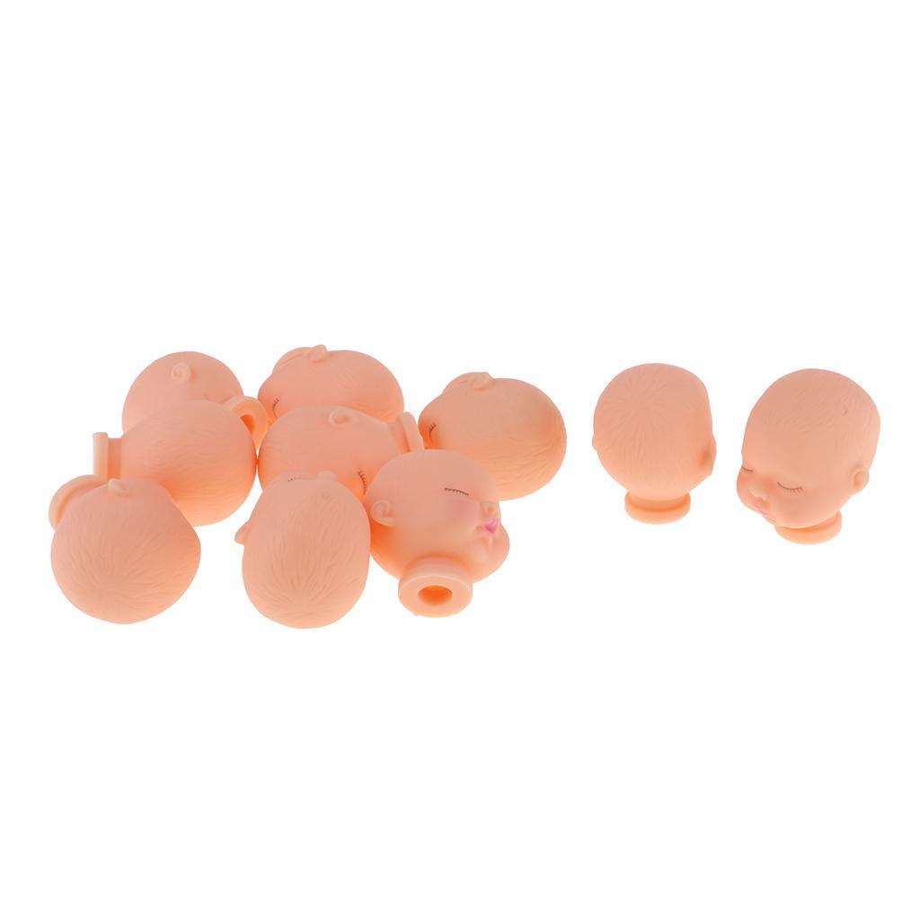 10pcs Lovely Sleeping Baby Head  For Mini Keychain Doll Making Accessory