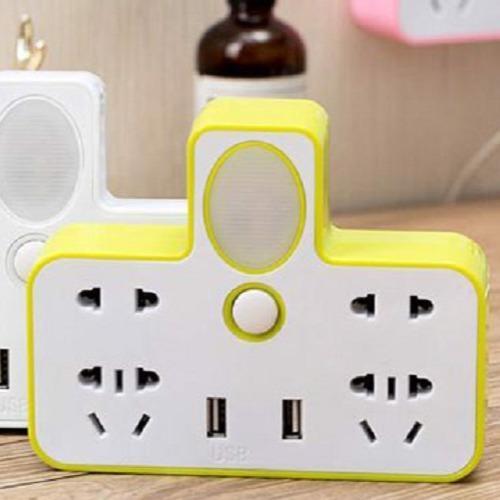 Bộ Chia Ổ Cắm Điện 3 Chấu 2 Cổng Usb, 4 Ổ Cắm Điện Tiện Lợi Có Đèn Ngủ Tiện Dụng