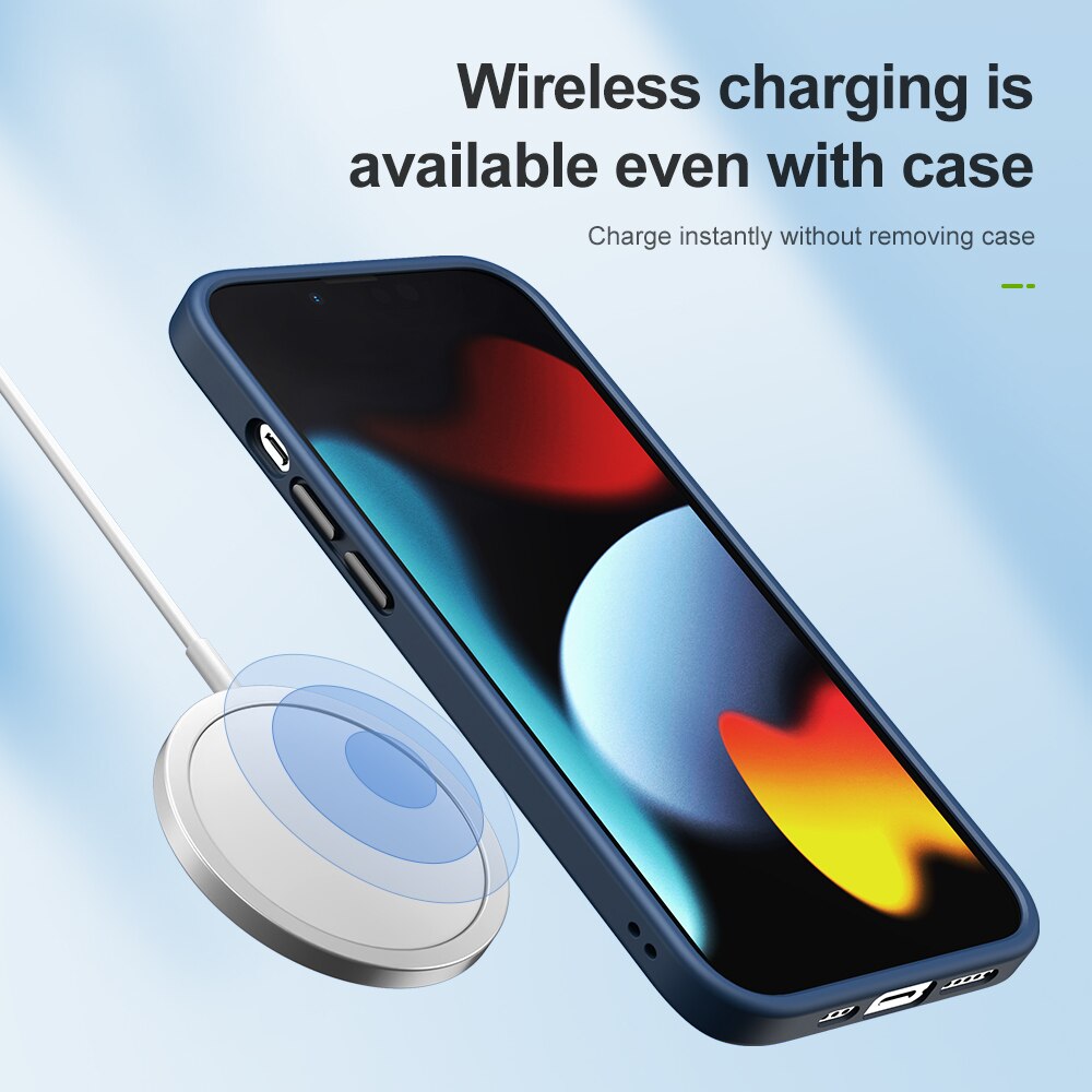 Ốp lưng chống sốc viền cao su cho iPhone 14 Pro thiết kế mặt lưng trong suốt Hiệu Rock hybrid tective Case - hàng nhập khẩu