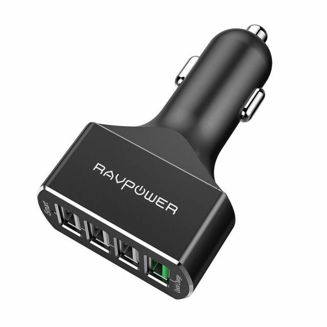 Sạc Ô Tô RAVPower RP-VC003, 4 cổng USB, 54W, USB QC 3.0- Hàng Nhập Khẩu