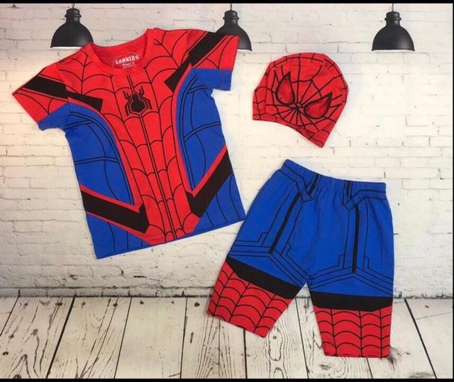 Bộ đồ siêu nhân nhện ngắn spider man Samkids