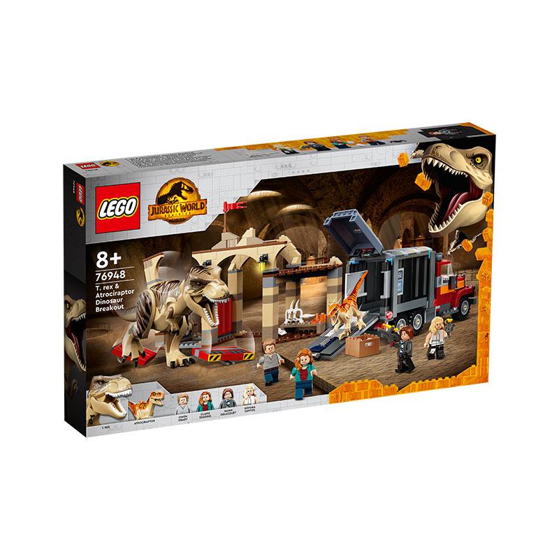 Đồ Chơi LEGO Khủng Long T. Rex &amp;amp; Atrociraptor Tẩu Thoát 76948 (466 chi tiết)