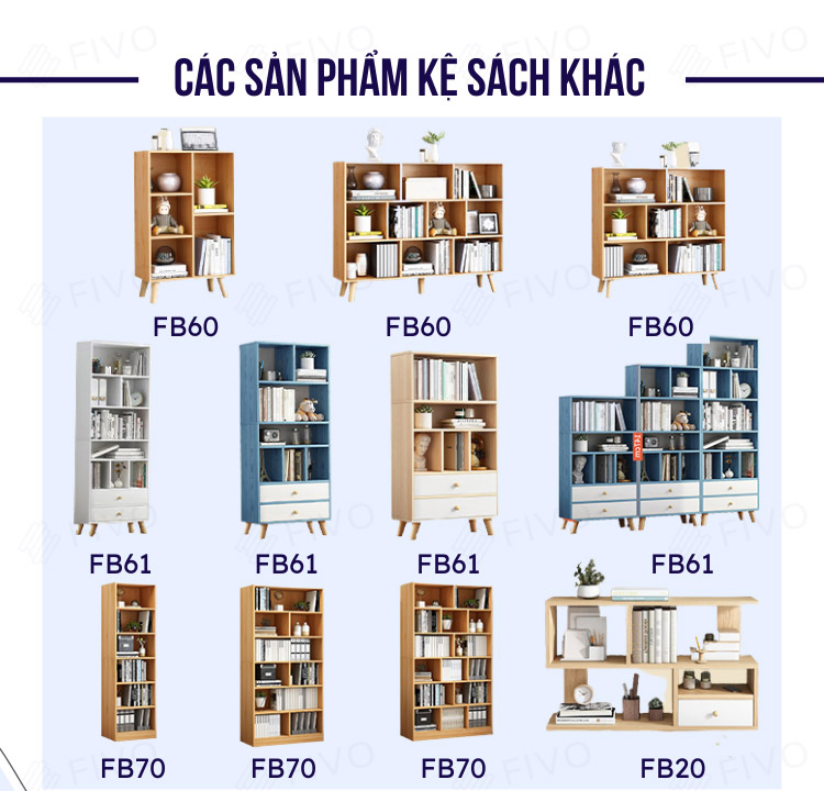 Kệ Sách Tổ Ong Gỗ MDF FIVO FB01 Màu Trắng Sáng Tạo Đa Công Dụng Dễ Lắp Ráp