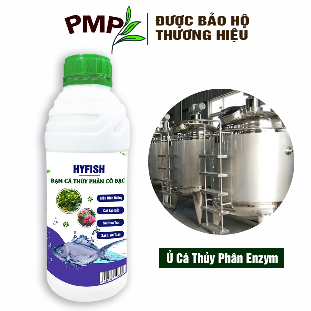 Phân đạm cá hữu cơ Hyfish PMP cho rau sạch, hoa, cây cảnh, cây ăn trái (01 lít)