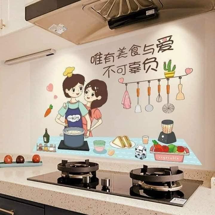 Giấy Dán Tường Bếp Cách Nhiệt Chống Dầu Mỡ, Chịu Nhiệt - Decal Dán Bếp 3D Họa Tiết GIAO HÌNH NGẪU NHIÊN
