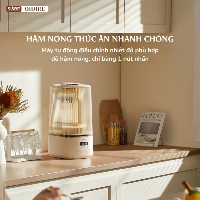Máy làm sữa hạt OIDIRE 1.2L ODI04A Công suất xay 300W - Công suất nấu 600W - Hàng chính hãng