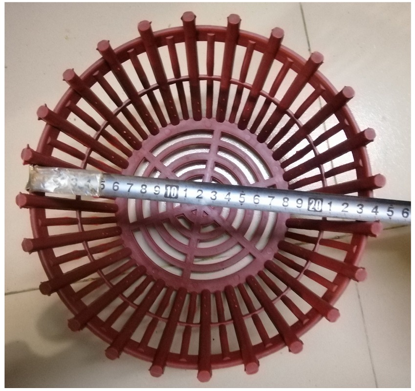 10 Chậu nhựa Gỉa Gỗ trồng lan fi 26 có Nan Phụ_NSX Bình Thuận Plastics! - Màu Đỏ Mận
