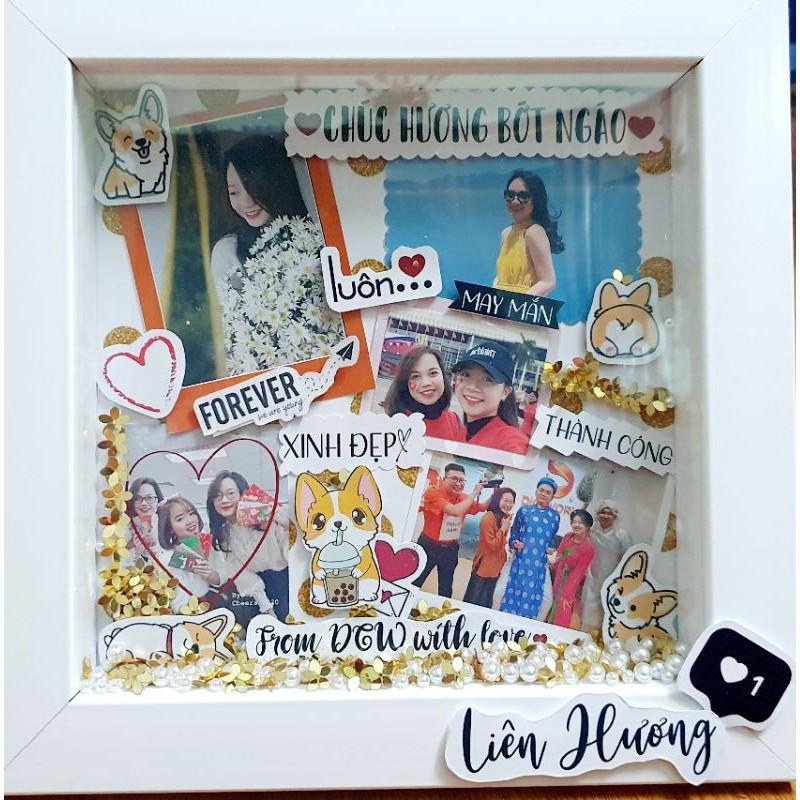 Khung ảnh nổi 3D kích thước trong lòng 20x20cm, phụ kiện trang trí khung ảnh
