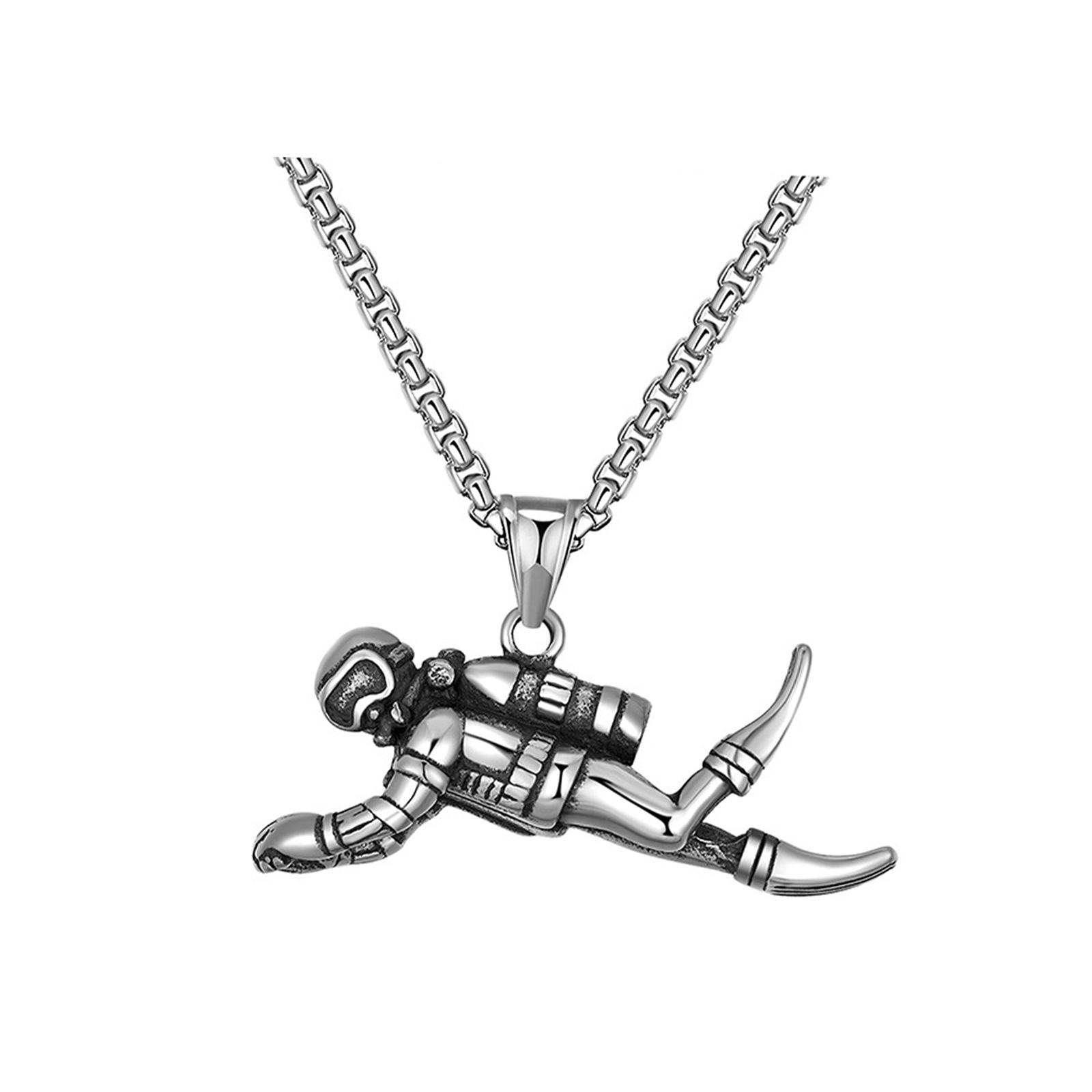 Trendy Diving Frogmen Necklace Jewelry High Polished for Girls Men Lover