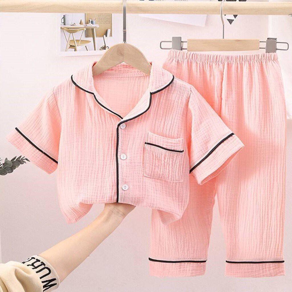 Bộ Đồ Ngủ Cho Bé, Bộ Pijama Chất Đũi Dài Tay Cho Bé, Bộ Đồ Ngủ Nhà Cực Xinh Cho Bé Trai Và Bé Gái