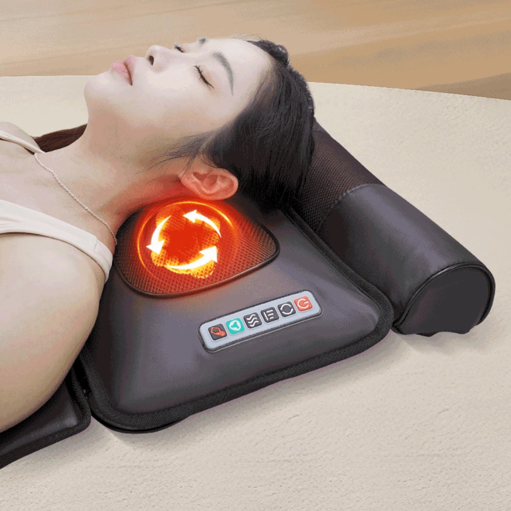Đệm Massage Toàn Thân GDV Kèm Gối Xông Thảo Mộc, Massage Cổ Vai Gáy và Massage Chân thảm ghế mát xa rung, làm ấm, dụng cụ phục hồi sức khoẻ - Hàng Chính Hãng