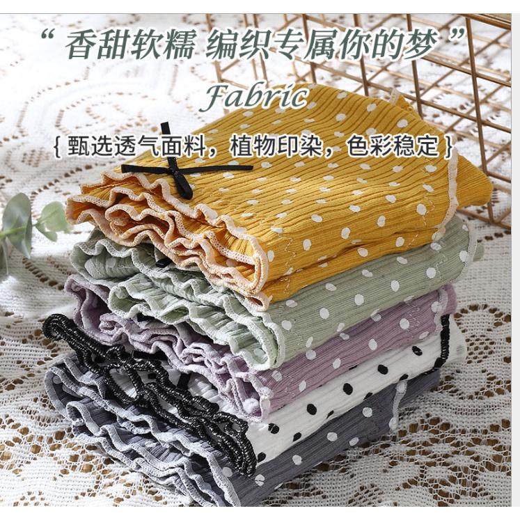 Quần lót nữ cotton tinh khiết chấm bi quần giữa eo Quần sịp dễ thương Nhật Bản QL03