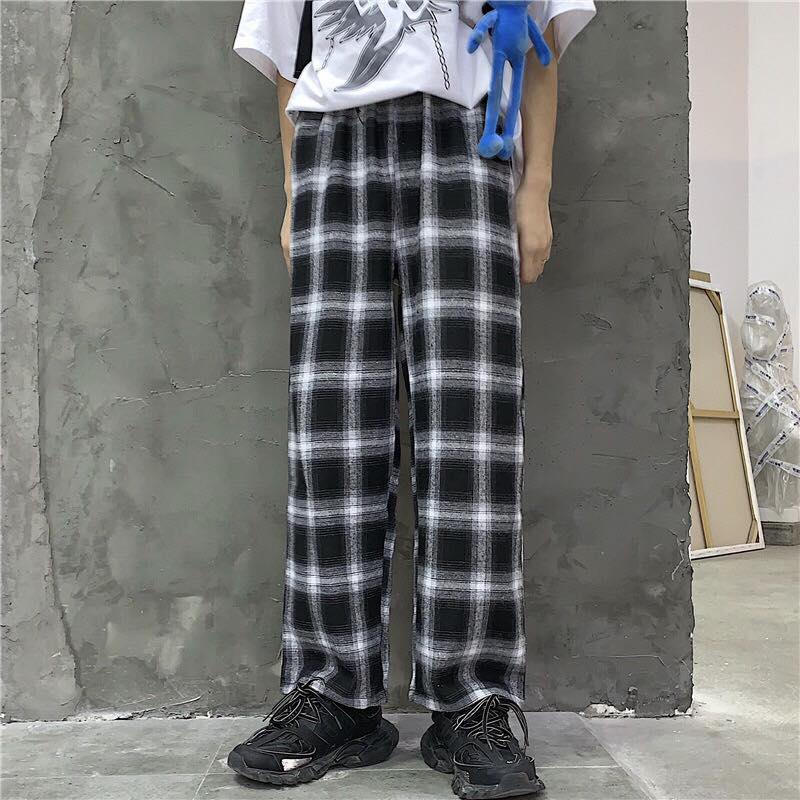 Quần Sọc Caro Unisex Quần Baggy Caro Lưng Thun Plaid Pants Cao Cấp - MM