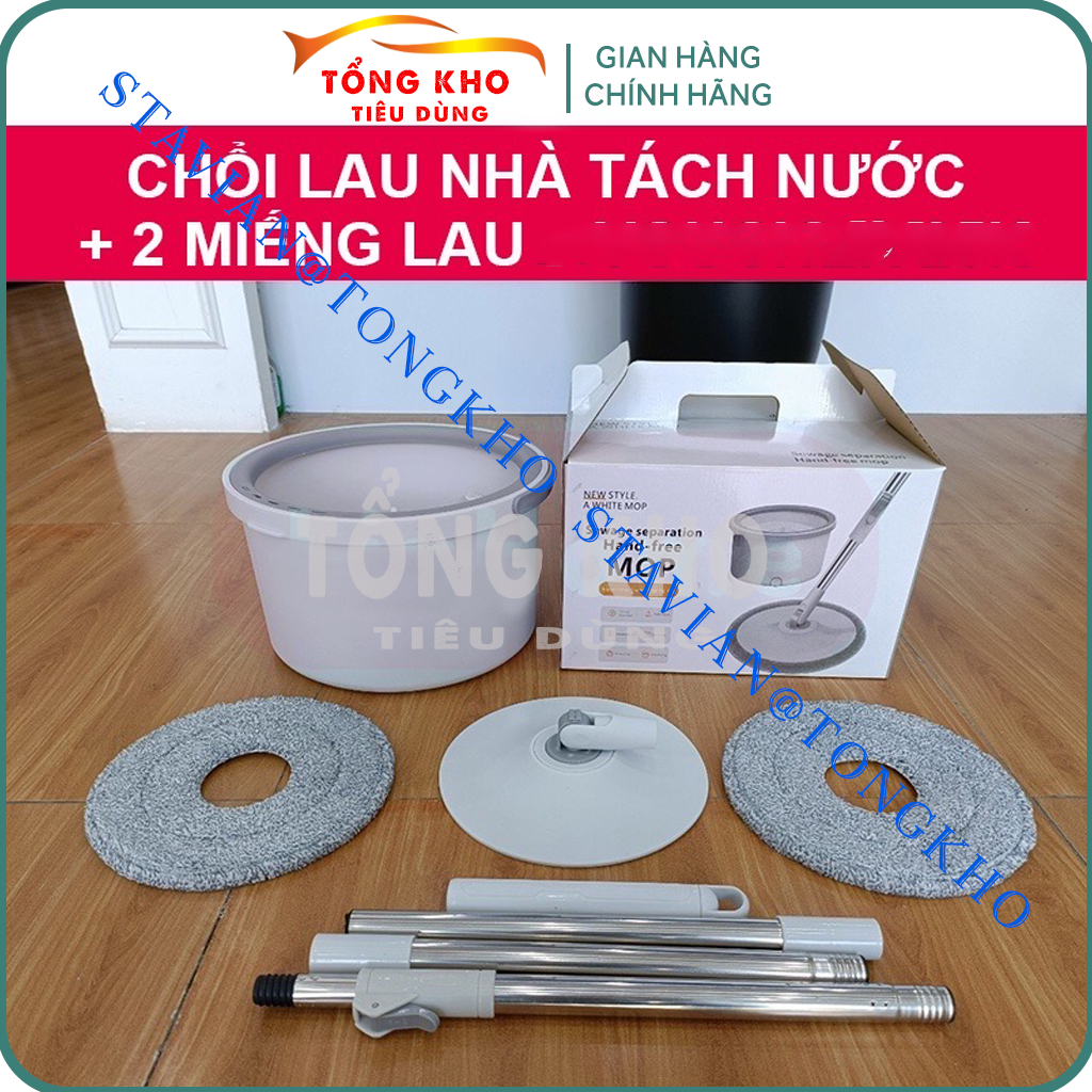 Chổi Lau Nhà Thông Minh tách nước bẩn K9 tròn xoay 360 độ công nghệ nano