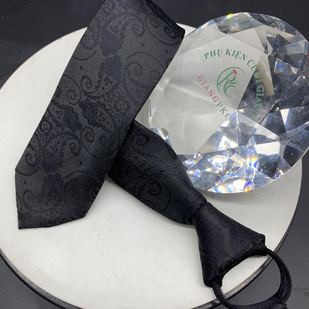 Cà Vạt Nam GiangpkcThắt Sẵn, Dây Kéo, Bản nhỏ 6cm công sở Vải Silk Lụa 100%, 3 Lớp mẫu mới tháng 7-2021