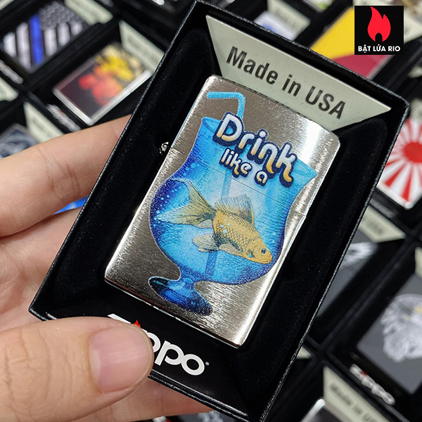 Bật Lửa Zippo 200 Drink Like A Fish Design