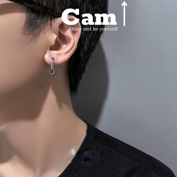 Khuyên tai kẹp nam tròn nữ GIÁ 1 CHIẾC Bạc không cần xỏ lỗ đơn giản đẹp Bông tai Unisex nhỏ xinh cao cấp Camcamvintage