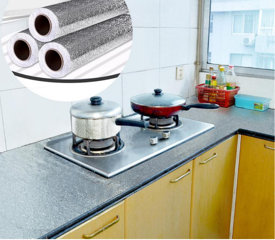 Giấy Bạc Dán Tường Nhà Bếp Chống Thấm Dầu ,Thẩm Mỹ Và Rất Sạch Sẽ