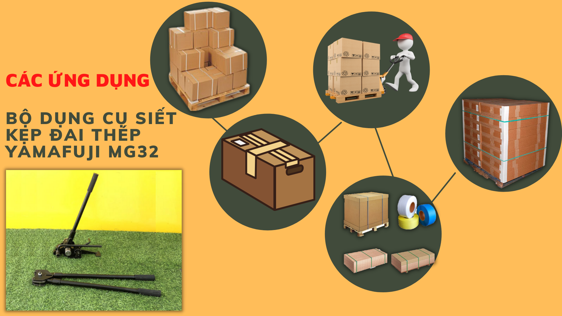 Bộ dụng cụ siết kẹp đai thép Yamafuji MG32 - Hàng chính hãng
