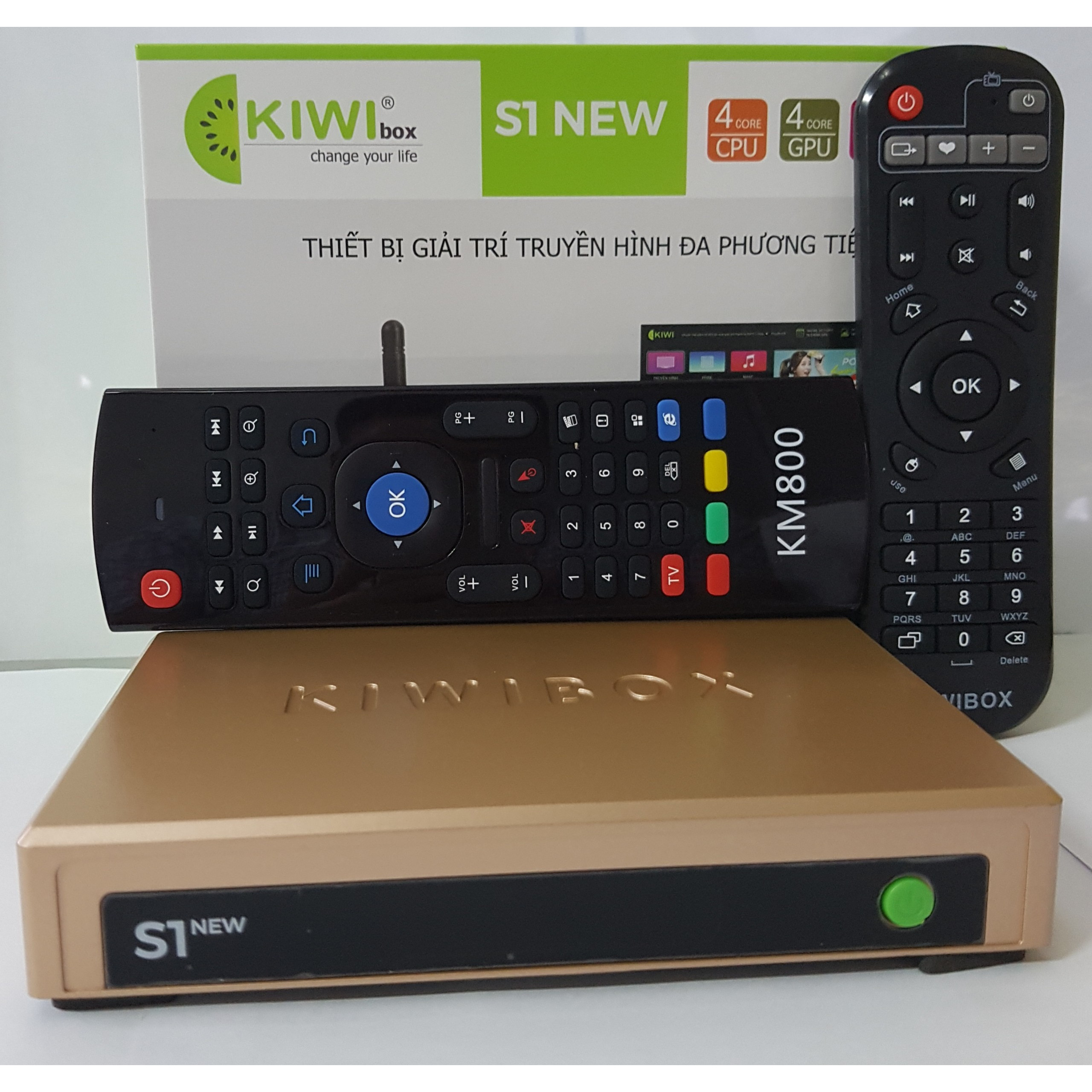 Android Tivi box Kiwi S1 New 2020 TẶNG Điều khiển Bay  đã cập nhập HĐH Android 5.0 hỗ trợ điều khiển giọng nói - Sản phẩm chính hãng