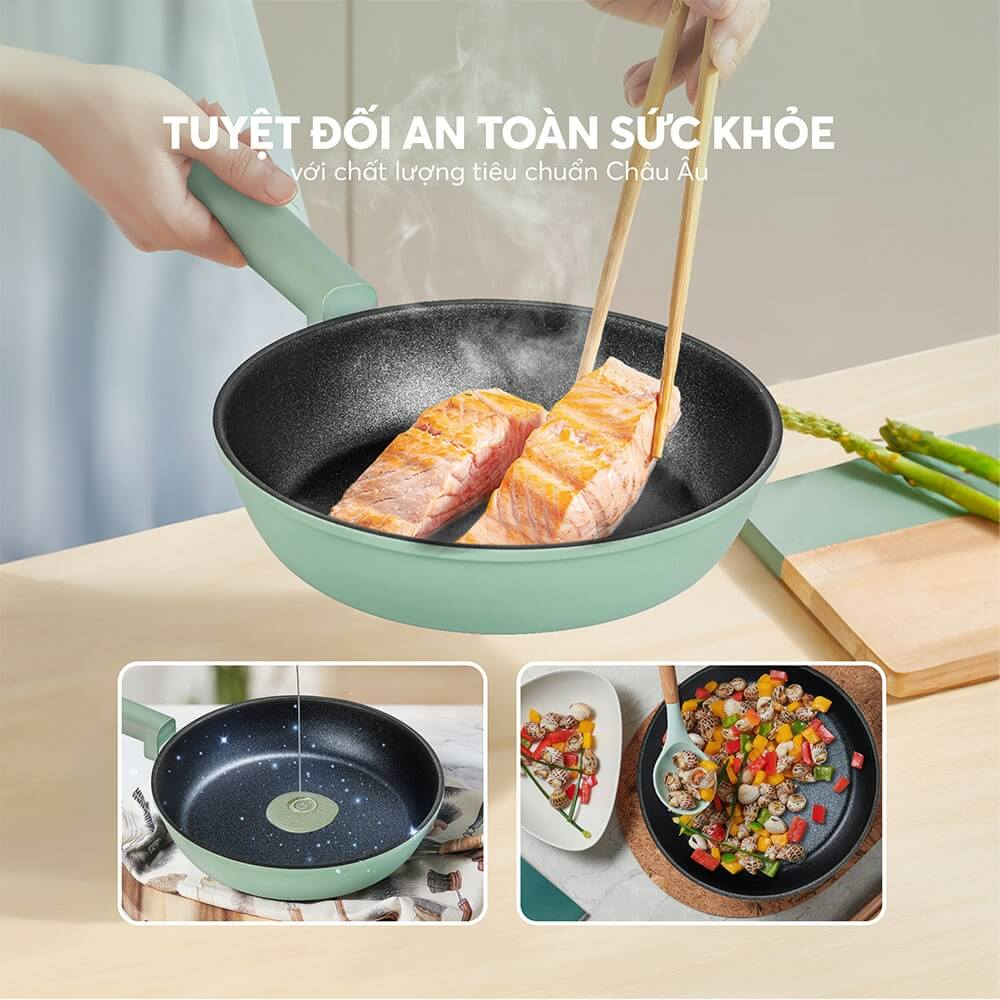 Chảo Chống Dính Siêu Bền Elmich Hera Ii EL-5940sk Size 20,24,26cm, Hàng Chính Hãng, Tay Cầm Cách Nhiệt - JoyMall