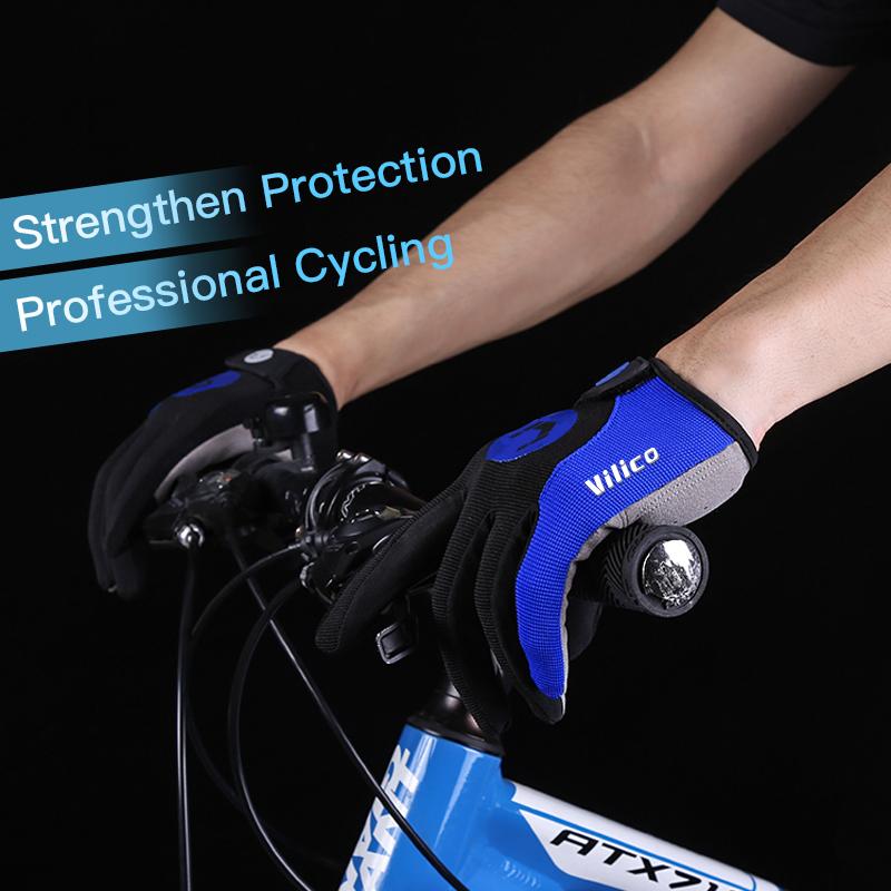 Phụ nữ nam giới đạp xe đạp găng tay đầy đủ Găng tay xe đạp chống trượt Gel Pad Motorcycle MTB Road Bike Găng tay Luva Mitten để bán Color: Black Size: XL