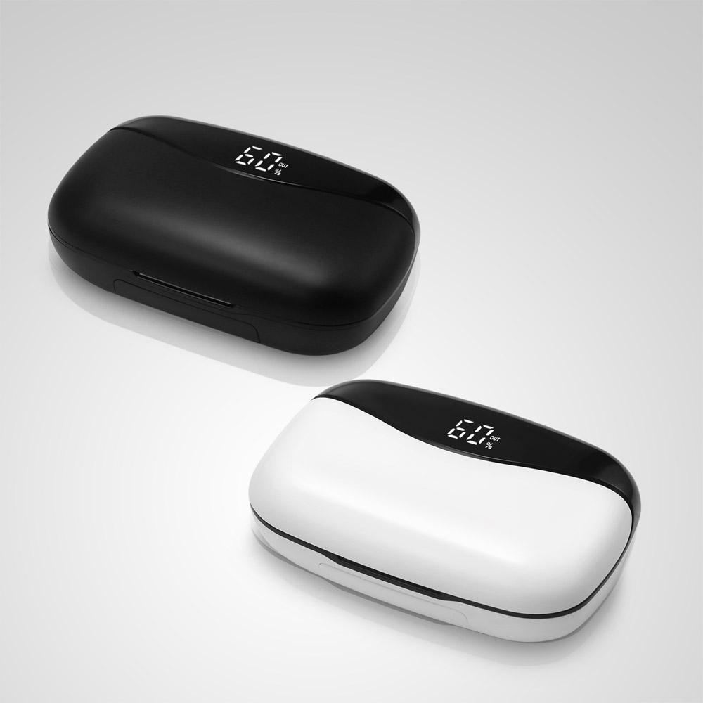 Tai nghe TWS không dây Bluetooth 5.0 Mini In-ear Thể thao chống thấm nước âm thanh nổi có vỏ sạc - Màu trắng